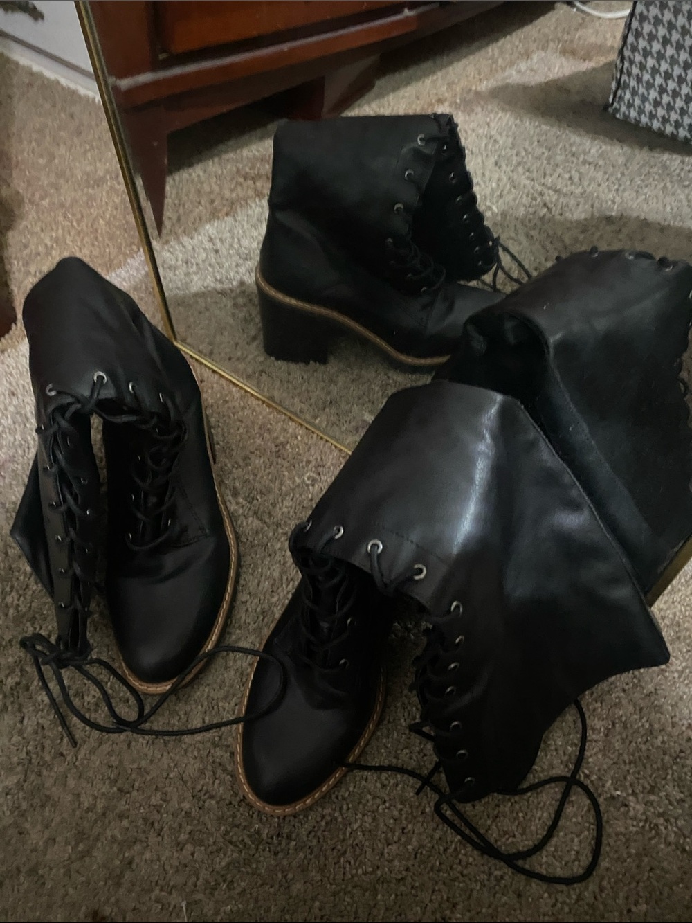 Black Lace-Up Women's Ankle Boots - Classic Combat Style